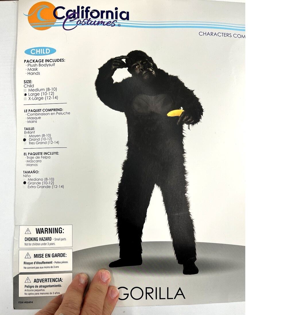 California Costume Collections Large Child Gorilla Costume - One Size Fits Most